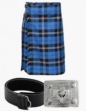 Ramsay Blue Tartan Kilt with Belt and Buckle  Deal