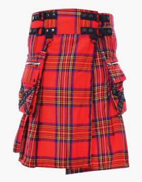 Royal Stewart Tartan Utility Kilt With Cato Style- Front Image 