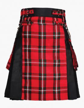 Scottish Black and Macgregor Tartan Apron Hybrid Kilt- Front Image