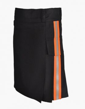 Scottish Fireman Black Firefighter Kilt- Front Image