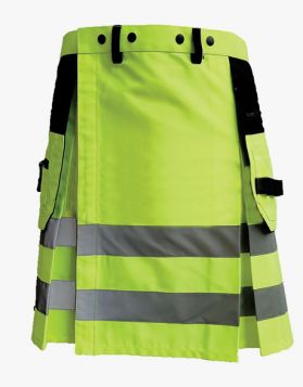 Scottish Fluorescent Green HI VIS Firefighter Kilt- Front Image