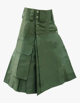 Scottish Women Olive Green Tactical Utility Kilt