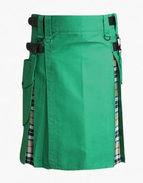 Sea Green & Camel Thomson Tartan Hybrid Kilt
