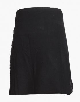 Solid Black Tartan Kilt