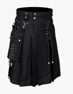 Stylish Black laces Style Utility Kilt
