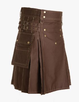Stylish Brown Utility Kilt