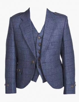 Stylish Tweed Argyll Kilt Jacket & Vest - Front Image