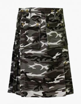 Stylish Urban Camo Tactical Kilt - Front Image 