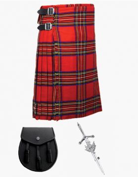  Traditional 3 Piece Royal Stewart Kilt Package