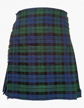 Traditional Black Watch Tartan Utility Kilt with Side Pockets  -Front Image 