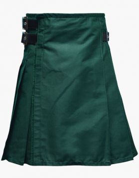 Traditional Style Green Utility Kilt - Front Image