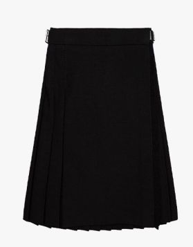 Women Black Tartan Kilt- Back Image