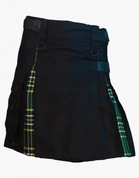 Women Irish National Mini Hybrid Kilt with Pockets - Front Image
