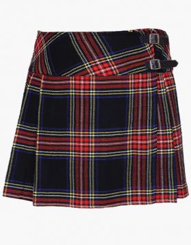 Women's Black Stewart Tartan Mini Kilt Skirt